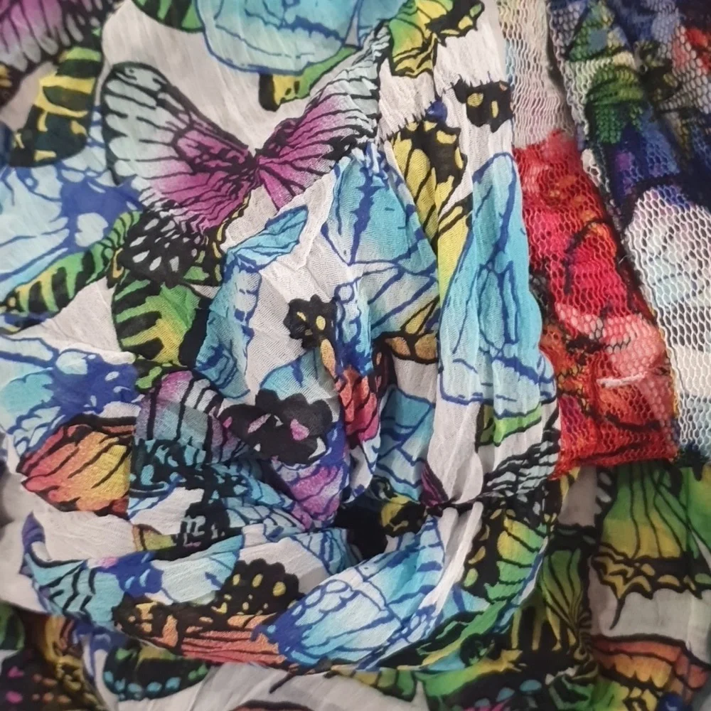 Alberto Makali Size S (approx 10) Butterfly Printesh Long Sleeve Top - Picture 9 of 9